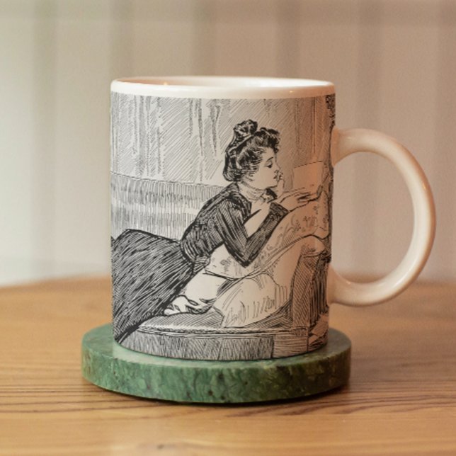 Gibson Girl Reading a Book Kaffeetasse (Von Creator hochgeladen)
