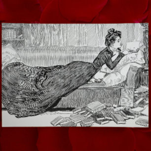 Gibson Girl Reading a Book Karte