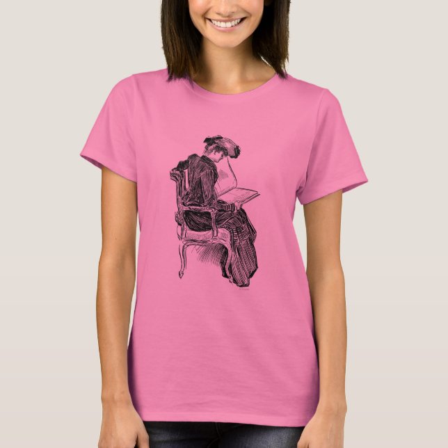 Gibson Girl Reading T-Shirt (Vorderseite)