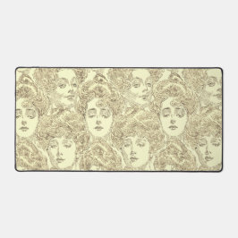 Gibson Girl viktorianisches Muster sepia Schreibtischunterlage