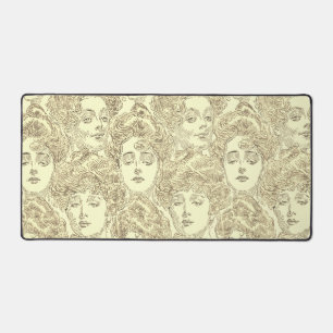 Gibson Girl viktorianisches Muster sepia Schreibtischunterlage