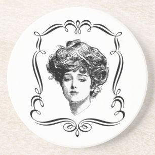 Gibson Girl Vintag Art Untersetzer