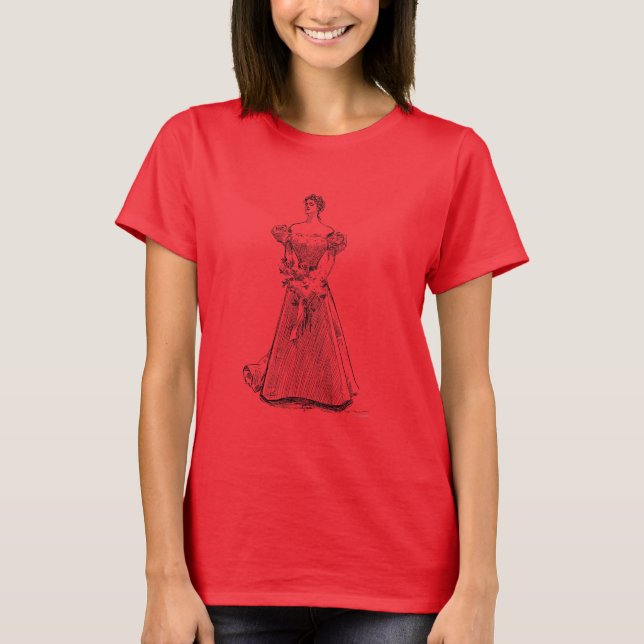 Gibson Girl with Bouquet, 1897 T-Shirt (Vorderseite)