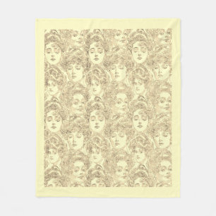 Gibson Girls Viktorianische Frauenmuster Fleecedecke