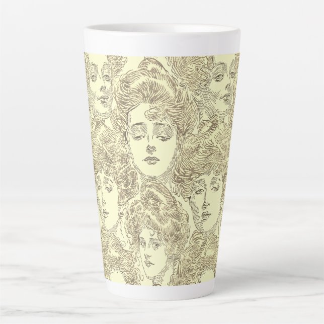 Gibson Girls viktorianische Illustration Milchtasse (Vorderseite)