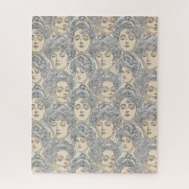 Gibson Girls viktorianische Vintage Muster Puzzle (Vertikal)