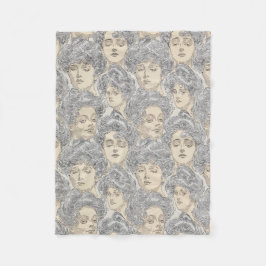 Gibson Girls Viktorianisches Frauenmuster Graupfir Fleecedecke