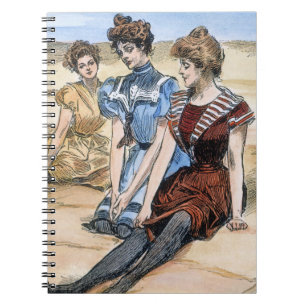 Gibson-Mädchen auf dem Strand, 1900 Notizblock