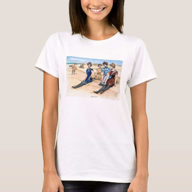 Gibson-Mädchen auf dem Strand, 1900 T-Shirt (Vorderseite)