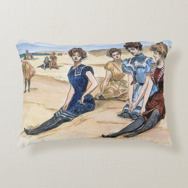 Gibson-Mädchen auf dem Strand, 1900 Zierkissen (Vorderseite)