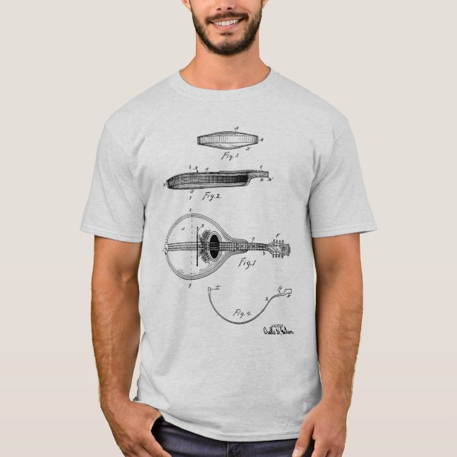 Gibson-Mandolinenpatent, das T - Shirt zeichnet (Vorderseite)