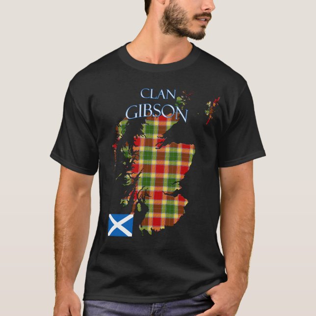 Gibson Scottish Clan Tartan Scotland T-Shirt (Vorderseite)