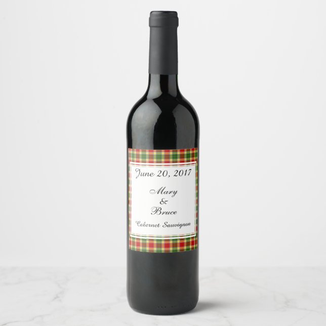Gibson Scottish Wedding Wine Label Weinetikett (Vorderseite)