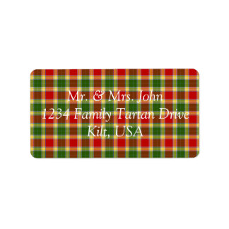 Gibson Tartan Label Adressaufkleber