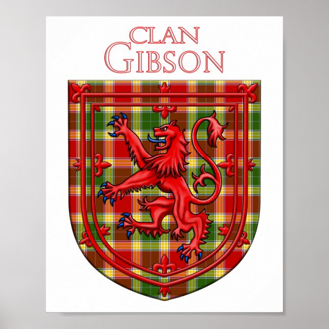 Gibson Tartan Scottish Kariert Lion Rampant Poster (Vorne)