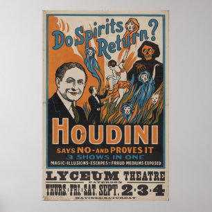 Gibt es Spirituosen? Houdini sagt nein und beweist Poster