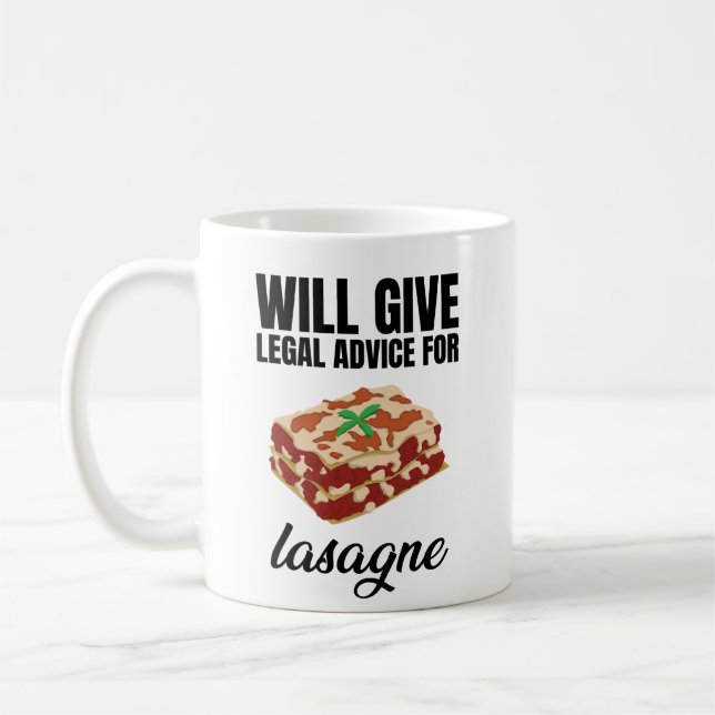 gibt rechtliche Beratung für Lasagna Kaffeetasse (Links)