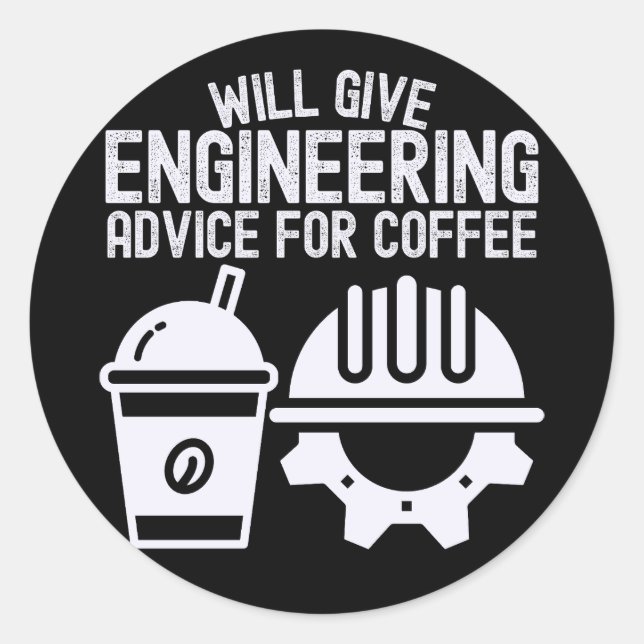 gibt technische Beratung für Kaffee Runder Aufkleber (Vorderseite)