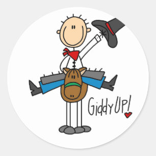 Giddy Up Cowboy T-Shirts und Geschenke Runder Aufkleber