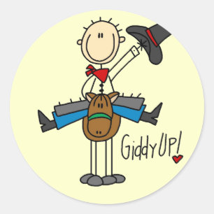 Giddy Up Cowboy T-Shirts und Geschenke Runder Aufkleber