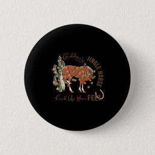 Giddy Up Jingle Horse Ck Up Your Feet Western Chri Button