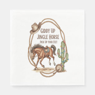 Giddy Up Jingle Horse Serviette