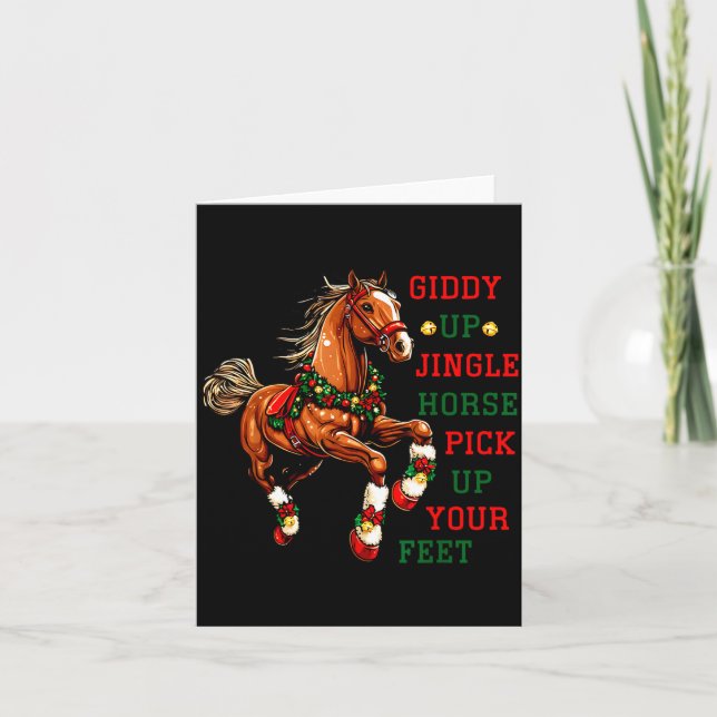 Giddy Up Jingle Horse Western Christmas Horse Coun Karte (Vorderseite)