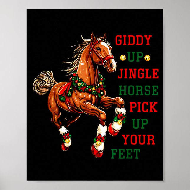 Giddy Up Jingle Horse Western Christmas Horse Coun Poster (Vorne)