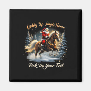 Giddy Up Jingle Pferd holen Sie Ihre Füße Weihnach Magnet
