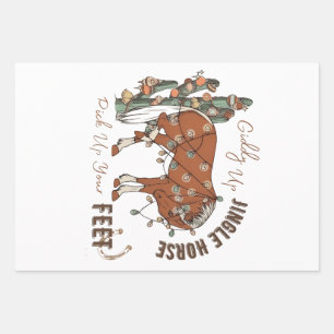 Giddy Up Jingle Pferde holen Weihnachten auf Geschenkpapier Set