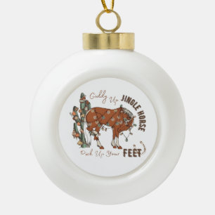 Giddy Up Jingle Pferde holen Weihnachten auf Keramik Kugel-Ornament