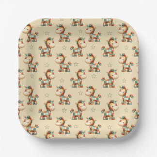Giddy-Up Patchwork-Pony-Geburtstag Pappteller