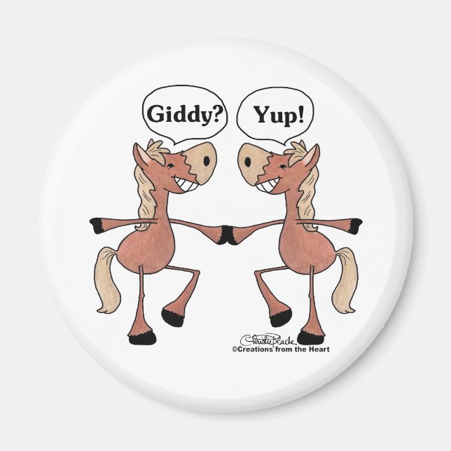 Giddy Up Pferde Magnet (Vorne)