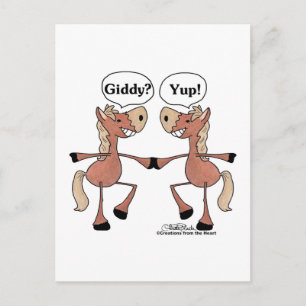 Giddy Up Pferde Postkarte