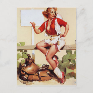 Giddy Up Pin-Up Postkarte