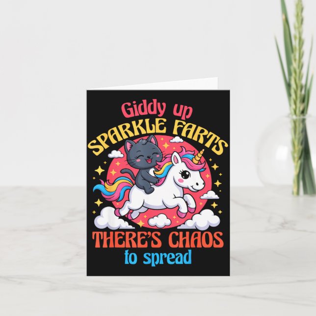 Giddy Up Sparkle Farts There's Chaos To Spread Cut Karte (Vorderseite)