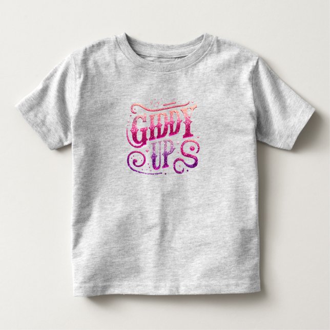 Giddy Up Text Kleinkind T-shirt (Vorderseite)