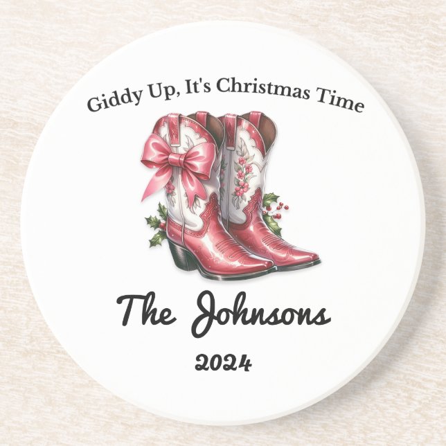 Giddy up's Christmas Time Getränkeuntersetzer (Vorne)