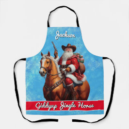 Giddyup Jingle Horse Santa Claus Weihnachten Schürze