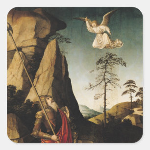 Gideon und die Fleece, c.1490 Quadratischer Aufkleber