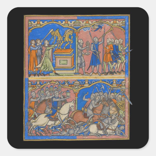 Gideons valide Drei Hundert die Kreuzfahrerbibel Quadratischer Aufkleber (Vorderseite)