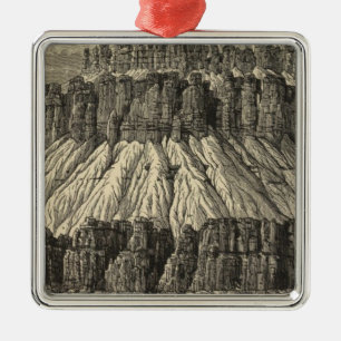 Giebel mit Berggipfeln Silbernes Ornament