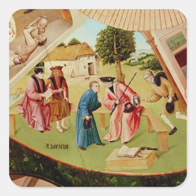 Gier Quadratischer Aufkleber (Vorderseite)