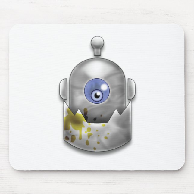 Gieriges Roboter-Logo Mousepad (Vorne)