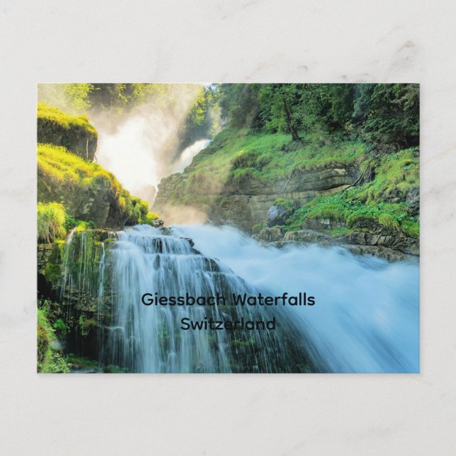 Giessbach Wasserfälle, Schweiz Postkarte (Vorderseite)