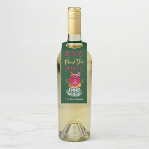 Gießen Sie das Merlot Weihnachtsgeschenk Wein Getr Flaschenanhänger