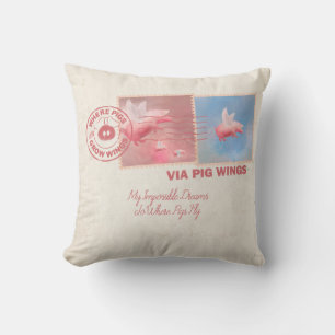 Gießen Sie Ihr selbst-fliegendes Schweinebuchenkis Kissen