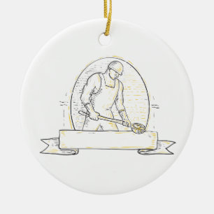 Gießerei-Arbeitskraft-Stahlschöpflöffel Miono Keramik Ornament