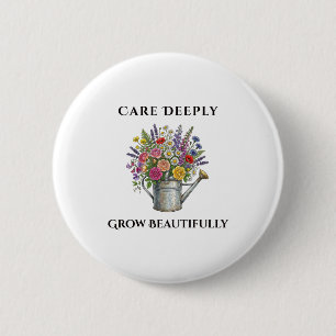 Gießkanne mit Blumen Botanischer Garten Kunst Gif Button