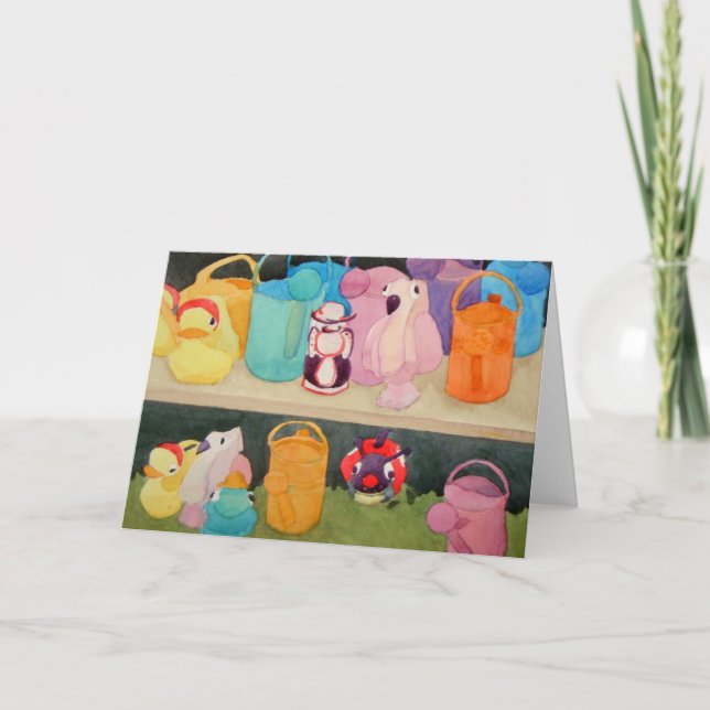 Gießkannen bei Forget ich nicht Bauernhof Karte (Vorderseite)